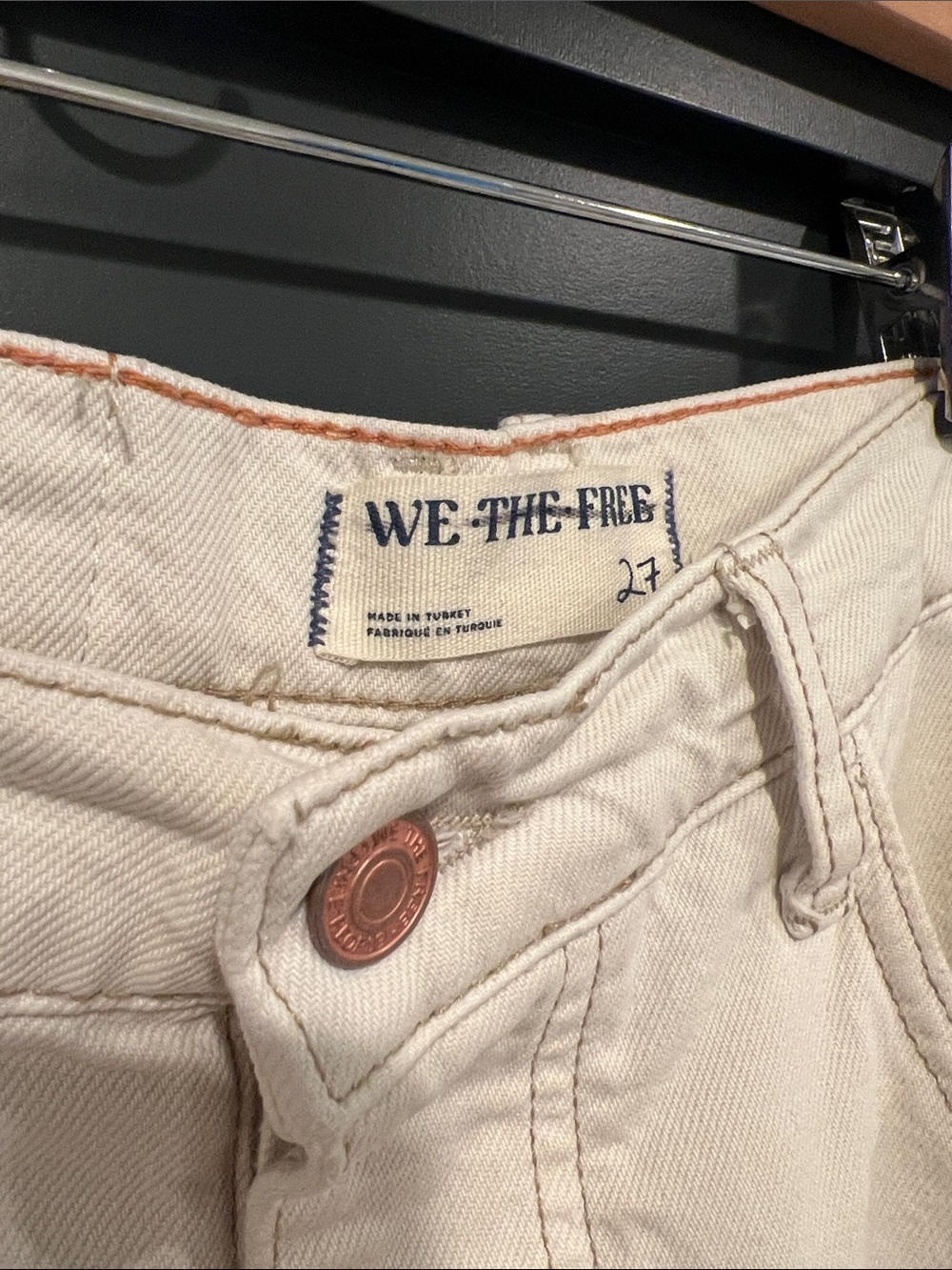 Viral We The Free Good Luck Mid-Rise Barrel Jeans size 27 color Milk - Picture 10 of 11